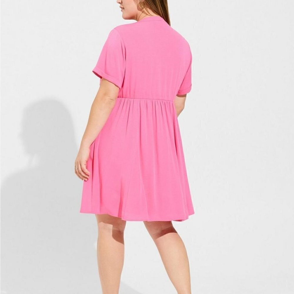 Torrid - Mini Washable Gauze Hi Low Waist Tunic Dress in Pink Sangria Su…​​​​​ - Picture 12 of 13